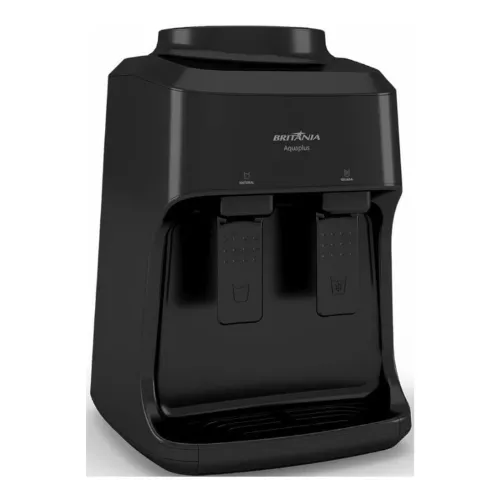 Bebedouro de água gelada quadrado e preto com dois dispensers de água