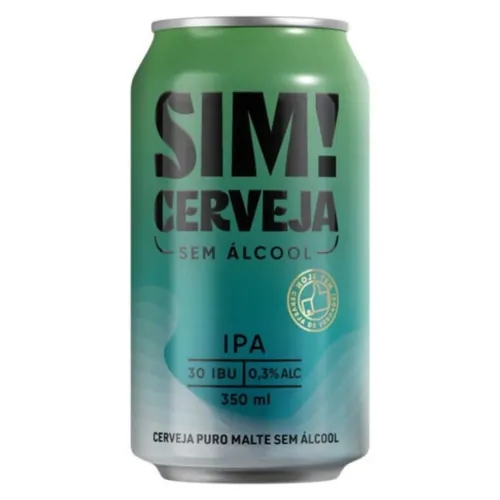 Lata de cerveja 0 com rótulo verde