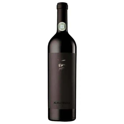 Vinho com rótulo e rolha pretos