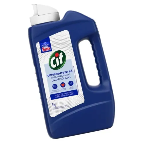 Garrafa de detergente para lava louças azul grande com alça e bico dosador