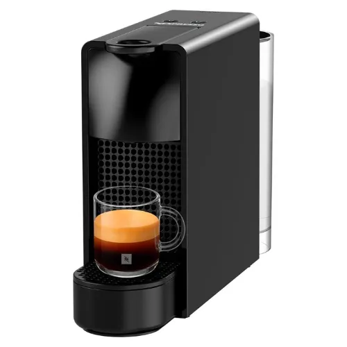 Cafeteira de cápsula pequena e retangular preta só café