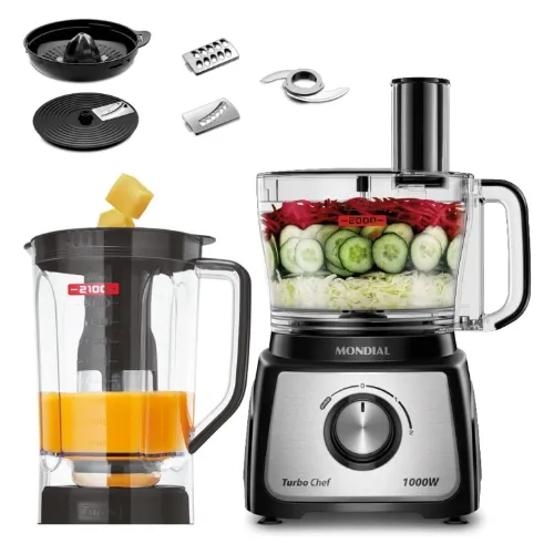 Processador com painel de inox e 6 acessórios