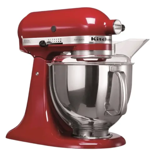 Batedeira planetária metalizada vermelha com tigela de inox grande