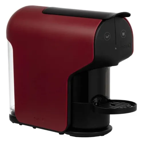 Cafeteira triangular pequena com laterais vermelhas