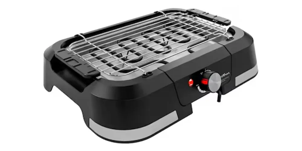 Churrasqueira elétrica pequena e alta com resistência única em garfo