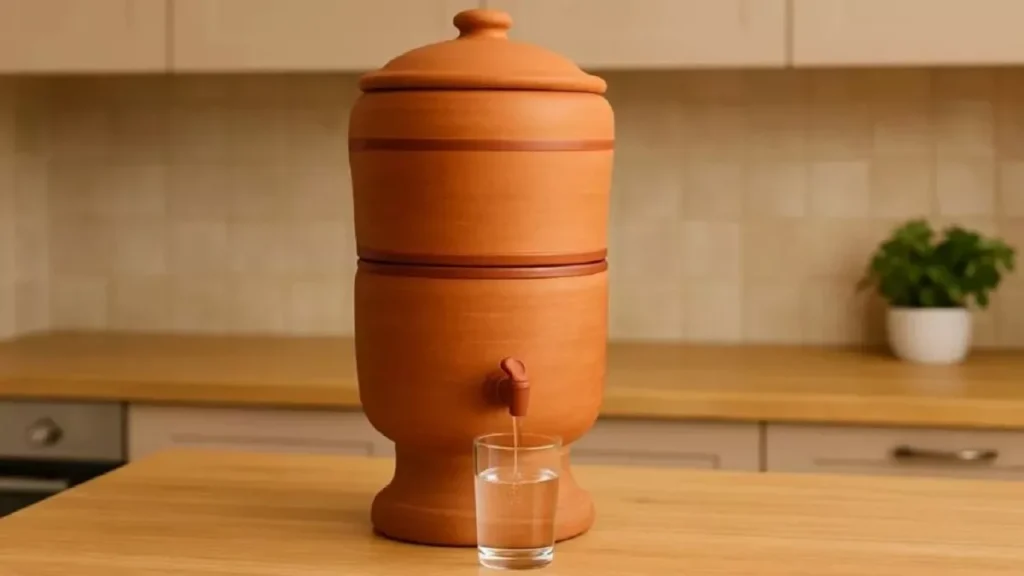 Filtro de barro em cima de mesa